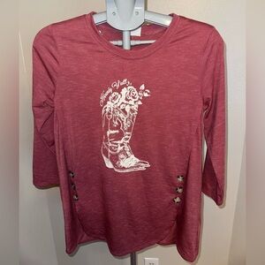 Truself Pink Knit Long-sleeve T-Shirt